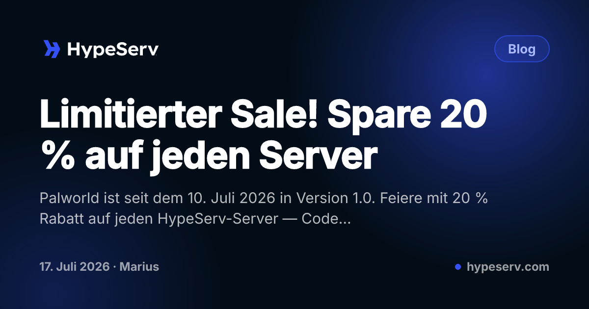 Limitierter Sale! Spare 20 % auf jeden Server