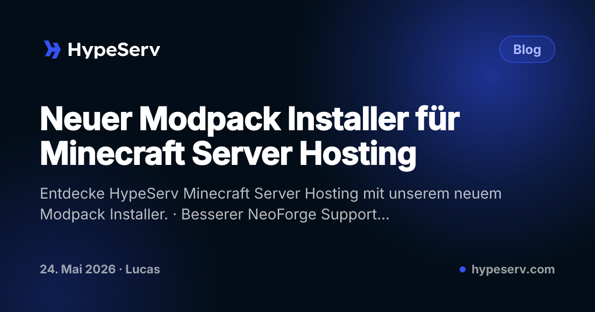 Neuer Modpack Installer für Minecraft Server Hosting