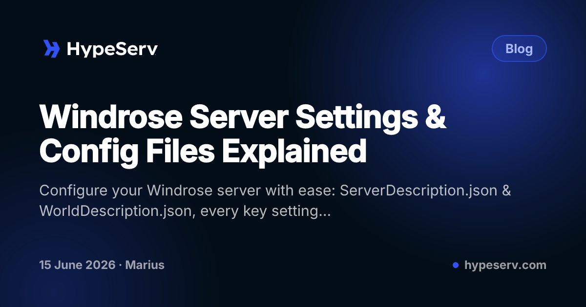 Windrose Server Settings & Config Files Explained